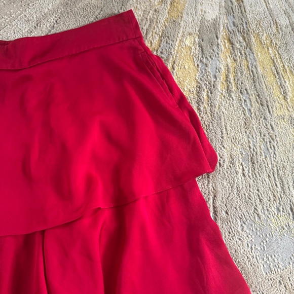 Osman Red Felix Ruffle Trousers layered wide leg high rise 12 - Picture 13 of 15